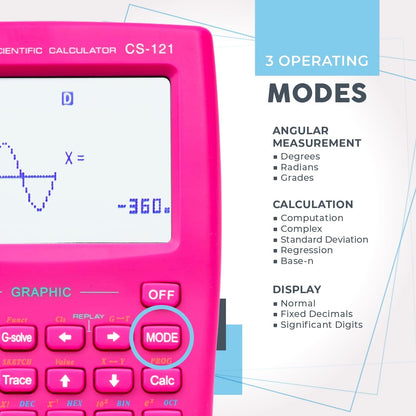 CATIGA Scientific Calculator with Graphic Functions, Multiple Modes with Intuitive Interface, Perfect for Beginner and Advanced Courses, High School or College, CS-121