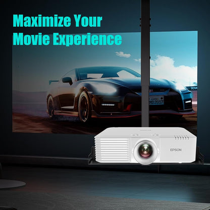 Universal Projector Ceiling Mount with Tray, Projector Mount Hidden Cable Routing, Height Adjustable up to 22.8 inches, Holds up to 11 lbs, Ideal for Home Theater and Office - Black