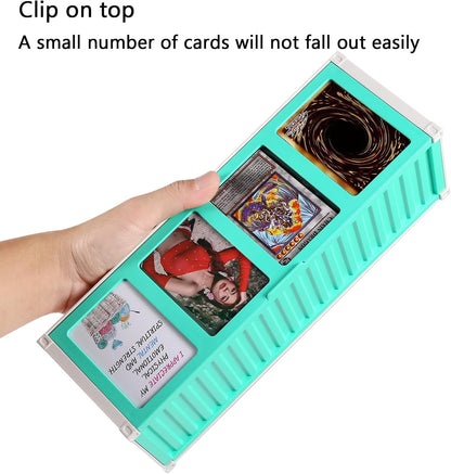 2 Pack Green Trading Card Storage Box Holds 1600 Cards, Plastic Playing Sports Baseball Card Case, Collectible Card Organizer Bin, Only suitable for Nnsleeved Cards