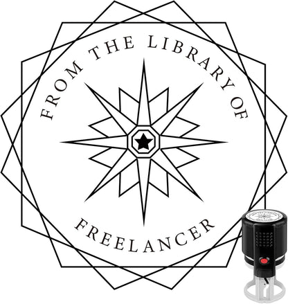 Custom Ink Stamp | Personalized Self Inking Stamp Gifts for Book Lovers, Readers, Teachers | 5 Ink Colors (Star-02)