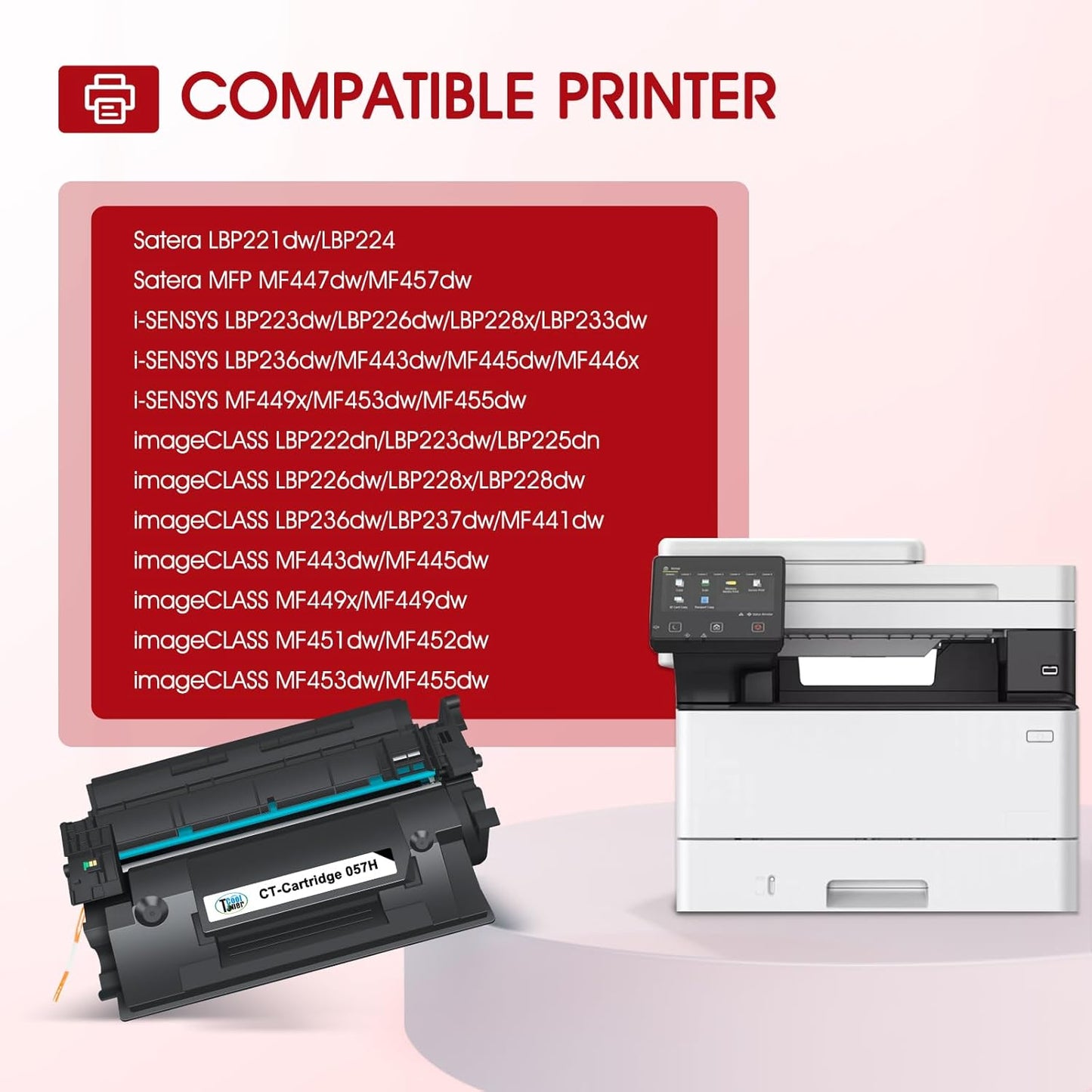 057H 057 Toner Cartridge 4 Pack Compatible Replacement for Canon 057 057H Black High Yield Toner Cartridge for ImageCLASS MF445dw MF455dw LBP226dw MF448dw LBP227dw LBP228dw MF449dw MF445 Printer Ink