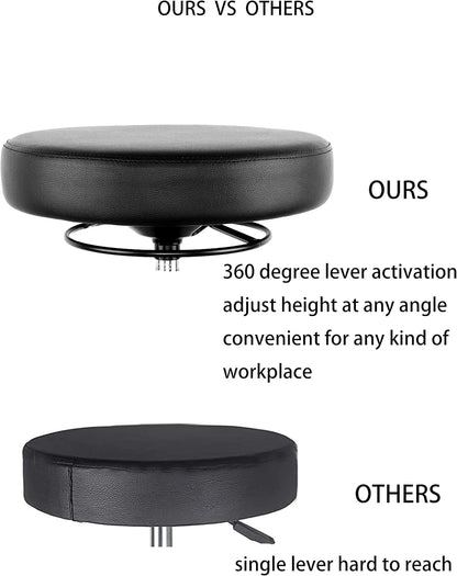 TAKE UR SEAT® 15" Table Height Adjustable Round Seat Stool Heavy Duty Built and Shipped Within 24 Hours, Spa, Medical, Lab (Standard Caster)