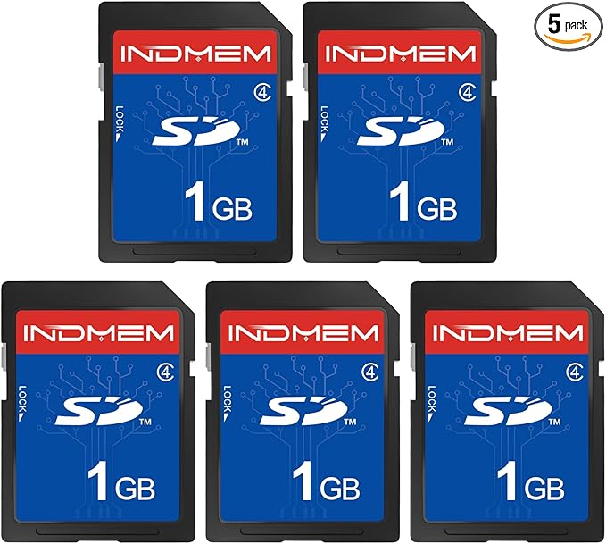 SD Card 1GB, 5 Pack SD Card Class 4 Flash Memory Card MLC Stanard Secure Digital Cards Camera Cards