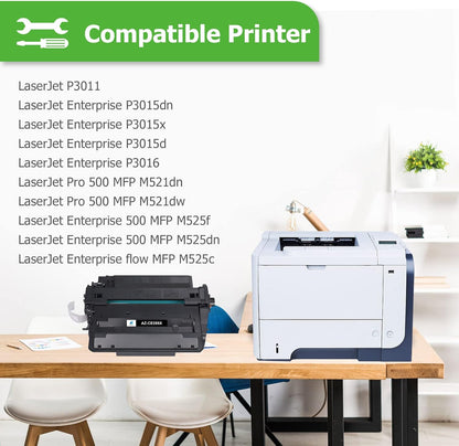 Aztech Compatible Toner Cartridge Replacement for HP CE255X 55X CE255A 55A LaserJet Enterprise P3015dn P3015x LaserJet Pro 500 MFP M521dn M521dw (Black, 2-Packs)