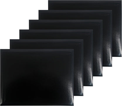 GraduationMall 8.5"x11" Smooth Padded Diploma Cover Certificate Holder Black,6-Packs