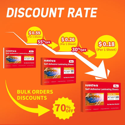 Self Adhesive Laminating Sheets,4Mil 8.5x11inches,Bulk Package 100Sheets Self Sealing Laminating Sheets, Self Adhesive Contact Paper,Clear Laminate Sheets for Stickers,No Machine Needed