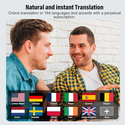AI Language Translation Earbuds, 3-in-1 Translator Earbuds Real Time with 7 Translation Modes, with Audio and Video Call, 164 Language Bluetooth 5.3 Headphones Translating Device for Travel/Business