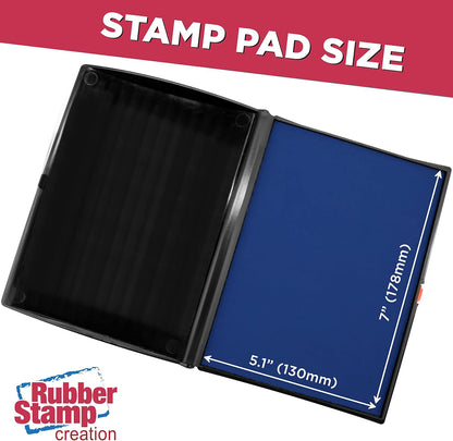 Large Premium Blue Ink Stamp Pad - 5" by 7" - Quality Felt Pad