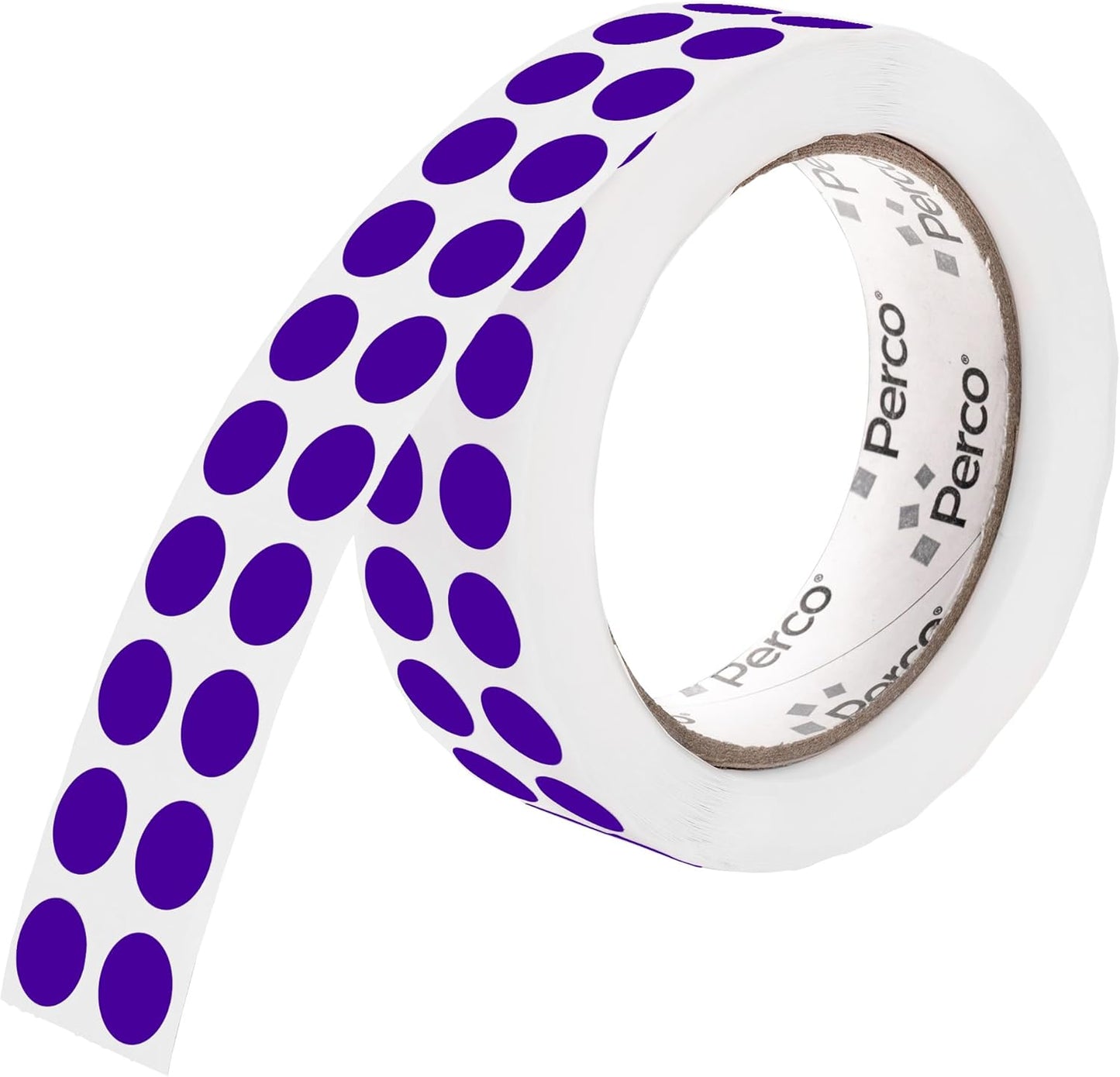 Perco Purple 1/2-Inch Round Circle Dot Sticker Labels with Permanent Adhesive - 3,000 Labels per Roll - Vibrant Colors, Strong Adhesion - Made in USA