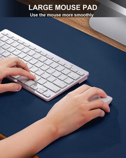 Large Desk mat, Leather Desk Pad Protector,Office Desk Mat,Mouse Pad, Non-Slip Desk Blotter, Laptop Desk Pad, Waterproof Desk Writing Pad for Office&Home (Midnight Blue, 55" x 17")