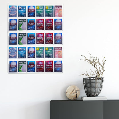 Acrylic Brochure Pamphlet Holder - Clear Display Stand with Multi Slot Rack, Wall Mount Pocket for Literature Menu Document Flyer Advertise Supplies (30 Pockets)