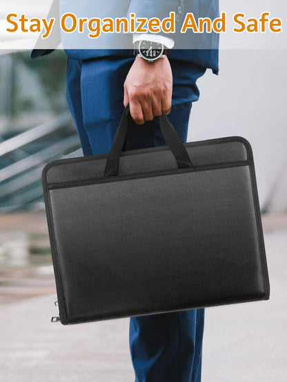 Important Document Organizer Folio Accordion File Organizer Fireproof Expanding File Folder Storage Box with Zipper Labels 13 Pockets for Business Office Receipt Travel