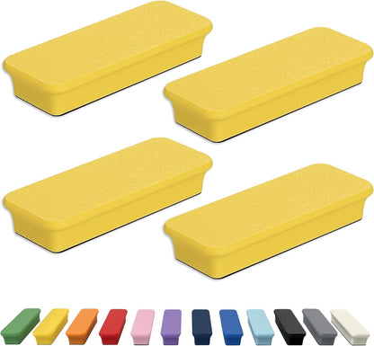 Glassboard Studio Mega Magnets - Neodymium - Heavy Duty, Colorful, Ergonomic, Ideal for Crafting, Quilting, and as Magnetic Knife Holders (4, Sunshine Yellow Bar)