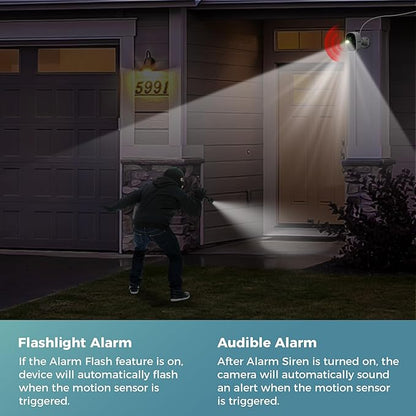 Vicohome 2K Security Camera Wireless Wi-Fi Indoor/Outdoor,Battery Powered,Easy to Setup,PIR Motion Detection,Two Way Audio, Audible Flashlight Siren,2.4GHz, Color Night Vision,180 Days Exchange Policy
