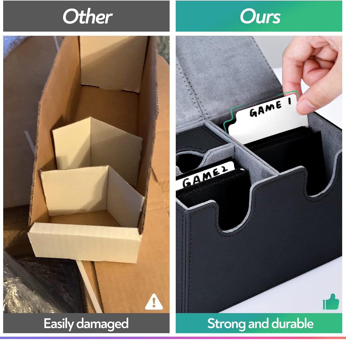 ZLCA 50-Piece Trading Card Dividers with Tabs, Plastic Separator for Storage Box Folder and Games - Baseball, Sports Card, 2.75 x 3.76 Inch (White)