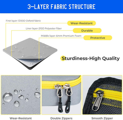 ECHSRT Big Pencil Case, Aesthetic Portable Zipper Pencil Bag with Hidden Pocket, Special Pouch for Men Women Adults, Stationery Organizer Pen Cases for Office Travel, Grey