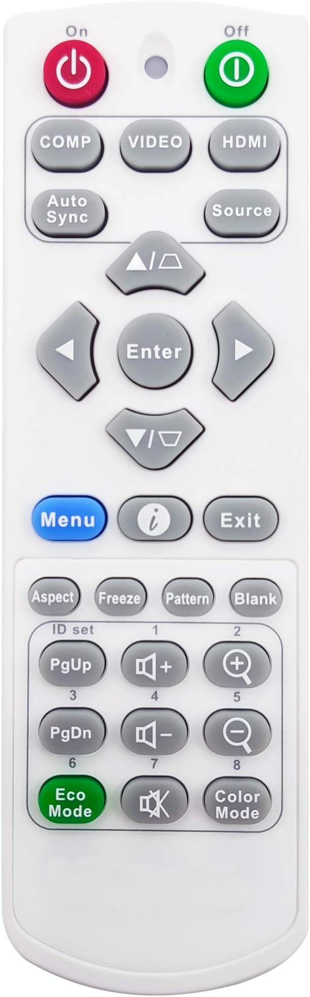 A-00010003 Projector Remote Control for ViewSonic LS500WH, LS510W, LS510WH-2, LS550W, LS550WH, LS560HDH, LS560W, LS560WH, LS620X, PX701-4K, PX701-4KE, PX703HDH, PX728-4K, PX748-4K