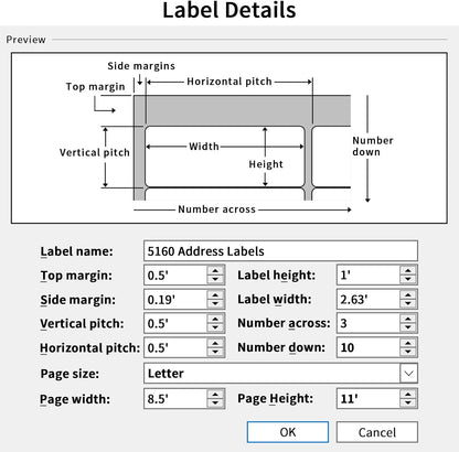 1" x 2-5/8" Address Labels 3000 Labels Sticker Paper for Laser/Ink Jet Printer mailing Labels 8.5"×11" White 30 per Sheet