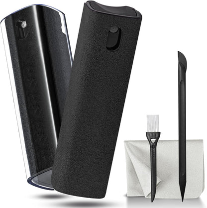 walrfid 2 Pack Screen Cleaner Spray and Wipe for Laptop Monitor and Car Screens, Phone Touchscreen Mist Cleaning Kit for Cellphone, Tablet, PC, Computer, LCD, MacBook, iPhone, iPad, Mac Pro - Black