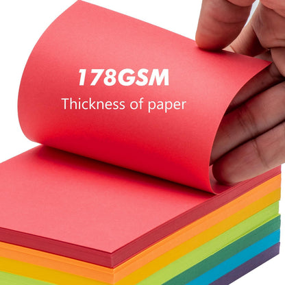 Index Cards 301-Count 3x5 Inch,178GSM Heavyweight Set of 7 Colors Paper Multicolor Study Cards (Rainbow)