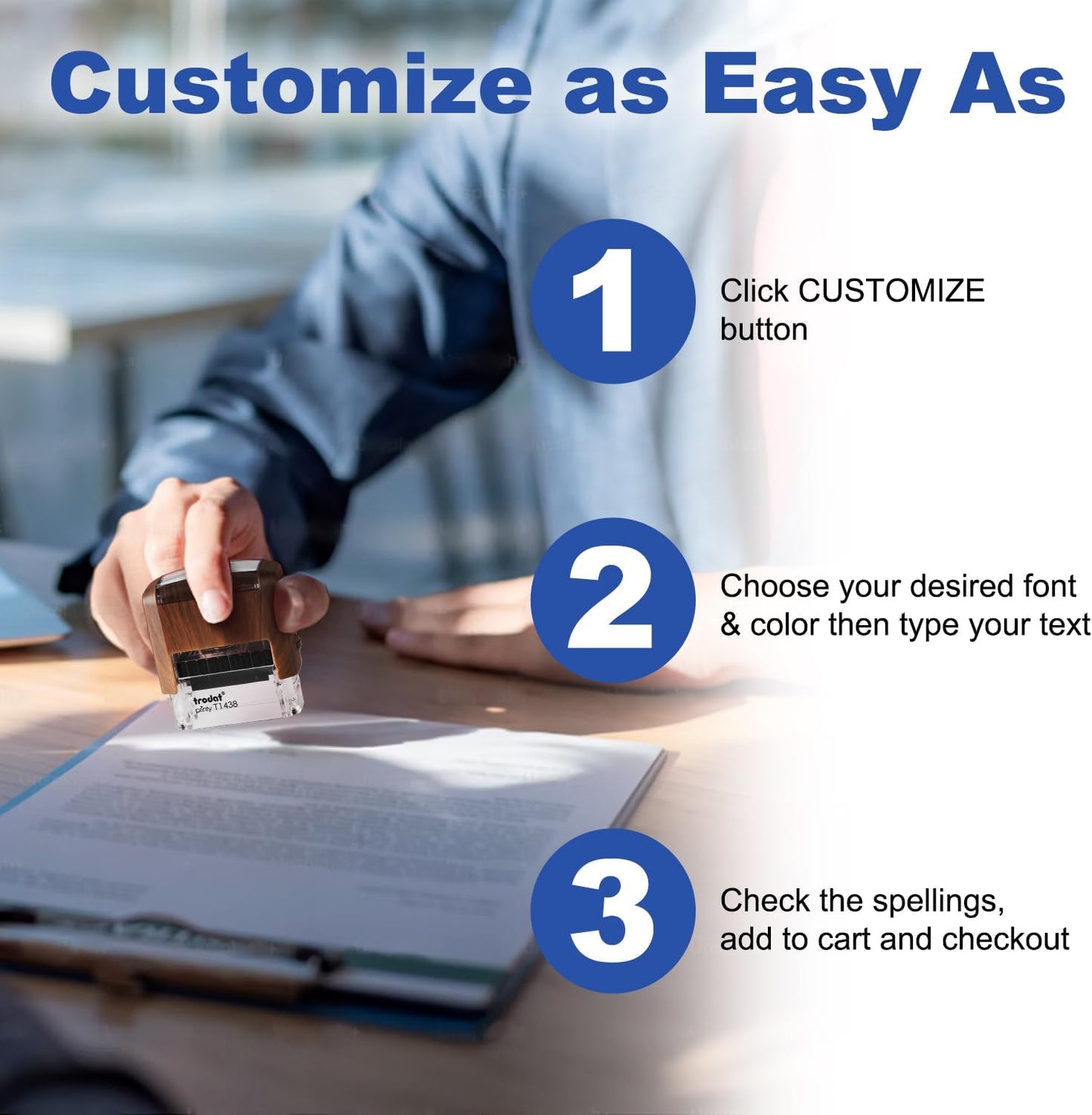 Custom Stamp-Rubber Stamps Custom,self Inking Stamps Personalized-Address Stamps Self Inking Personalized, Signature Stamp for Business, Office, Personal Use (0.35inch x 1.02inch)