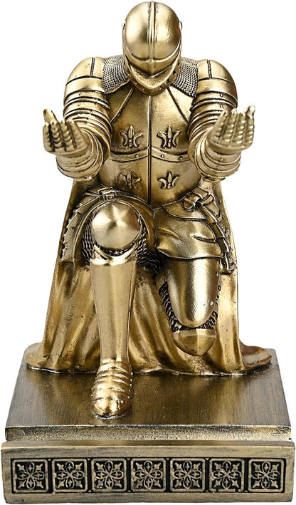 Windbreaker Soldier Knight Pen Holder Personalized Desk Accessory, Mobile Phone & Gaming Controller Holder, Device Stand Gift for Medieval Enthusiasts (Bronze)