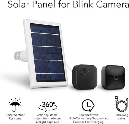 Wasserstein Solar Panel with Internal Battery - Compatible with Blink Outdoor 3/4 (White) (Camera NOT Included)