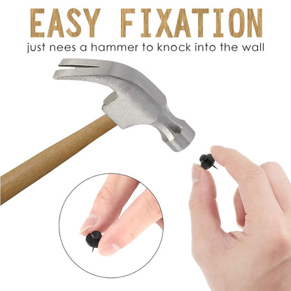 Push Pins Picture Hangers Double Headed Thumb Tacks Wall Hooks for Wall Hangings Picture Hangers Nails Small Photo Hanging Hook Pins for Home Office Photo Decor(Black,25 Pieces)