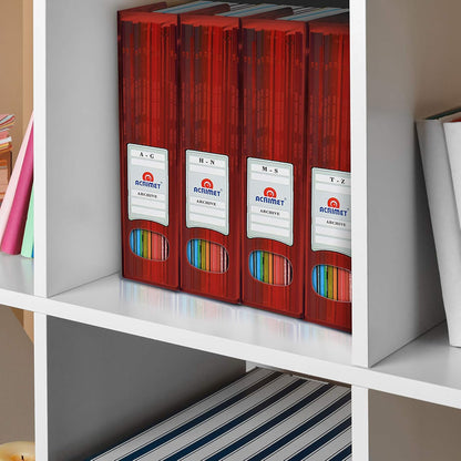 Acrimet Magazine File Holder, Durable Rack, Space-Saving Organizer (Plastic) (Clear Red Color) (2 Pack)