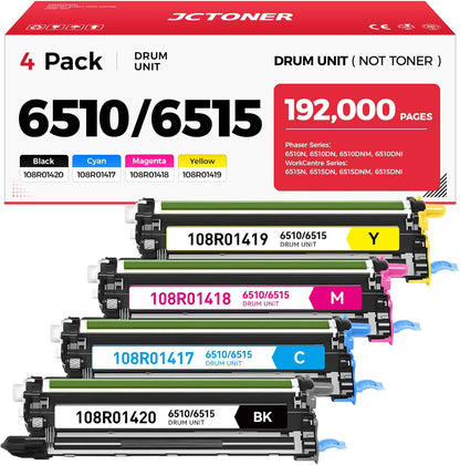 Phaser 6510 WorkCentre 6515 Drum Unit Replacement for Xerox 108R01420 108R01417 108R01418 108R01419 Imaging Unit Compatible for Xerox 6510N 6510DN 6510DNM 6510DNI 6515N 6515DN 6515DNM 6515DNI Printer