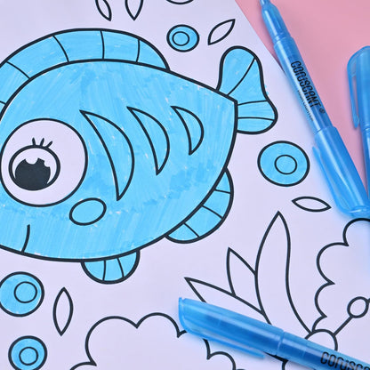 coruscant Blue Highlighters Bright Colors,32 Packs, Chisel Tip Marking, Quick Drying,No Bleed for Teacher Kids Organizing and Coloring in the Home, School, Office