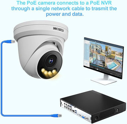 5MP PoE Camera Outdoor, Smart Dual Light IP Security Dome Surveillance Camera, Color Night Vision, 2.8~12mm Motorized Lens, Two-Way Audio, Waterproof IP67, Human&Vehicle Detection, IND5GD99Z