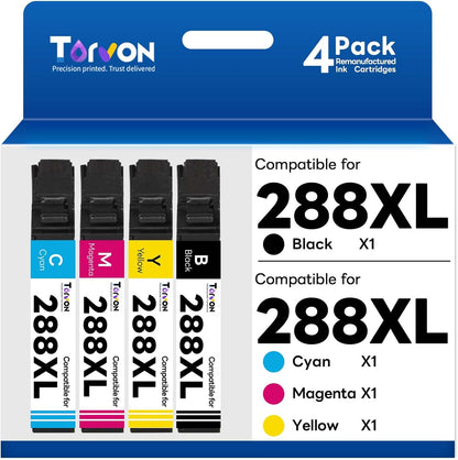 Remanufactured Ink Cartridge Replacement for Epson 288 288XL Ink Cartridges Compatible with Expression XP-440 XP-330 XP-430 XP-434 XP-340 XP-446 Printer(Black, Cyan, Magenta, Yellow)