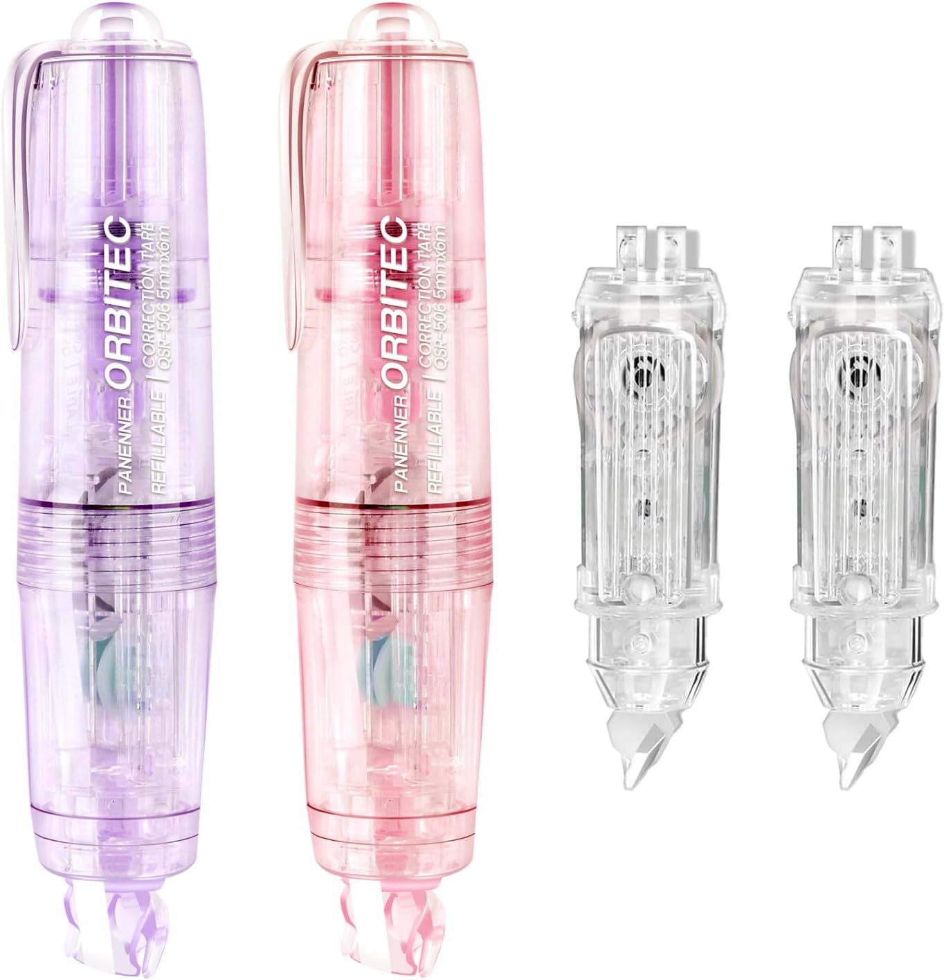 White Correction Tape Out,Refillable Retractable Quick Dry Japan Aesthetic Cute White Correction Tape Pen, with Easy to Use Mini Small Pen Shaped Applicator (retractable)