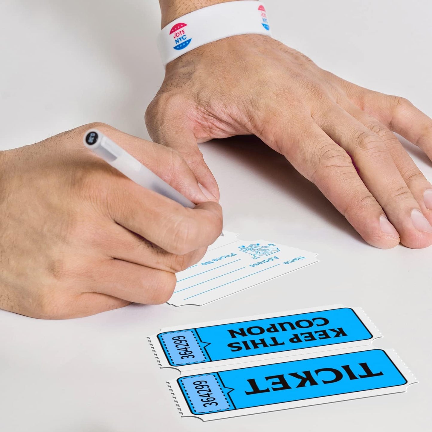 Fluorescence Raffle Tickets Double Roll 8000 Tickets 50/50 Tickets for Events, Entry, Class Reward, Fundraiser & Prizes(Blue, Green, Purple, Red)