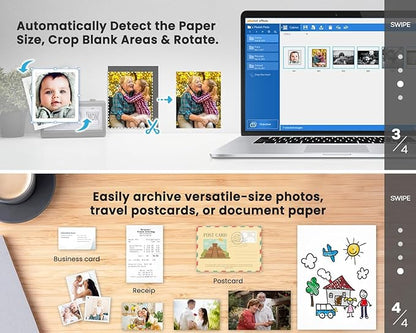 Plustek Photo Scanner ePhoto Z300, Scans 4x6 inch Photos in 2 Seconds, Auto crop and deskew with CCD Sensor, Supports Mac and PC