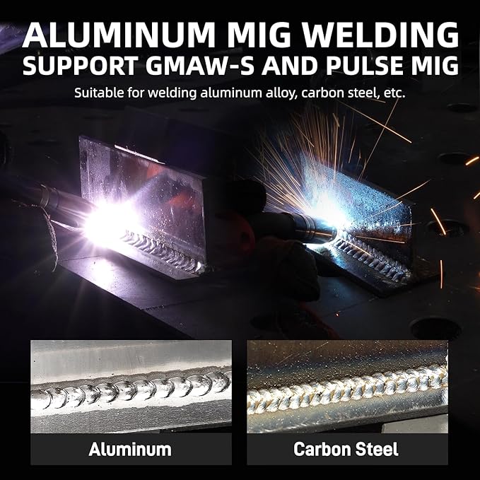 ANDELI Plasma Cutter Welder Combo，Pulse MIG/HF TIG/HF Cut/Stick/Flux Core 6-in 1 Multifunctional Welder，110V/220V Dual Voltage Aluminium MIG Welding Machine,160A MIG/TIG/Stick & 40A Cut