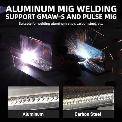 ANDELI Plasma Cutter Welder Combo，Pulse MIG/HF TIG/HF Cut/Stick/Flux Core 6-in 1 Multifunctional Welder，110V/220V Dual Voltage Aluminium MIG Welding Machine,160A MIG/TIG/Stick & 40A Cut
