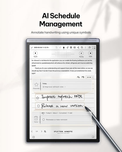 AINOTE Air 2 Bundle - Black Folio Case, 8.2-inch AI Note-Taking Tablet Writing Paper Tablets, Digital Notebook with Pen, Voice-to-Text Transcription, Multi-Languages Chatgpt Support