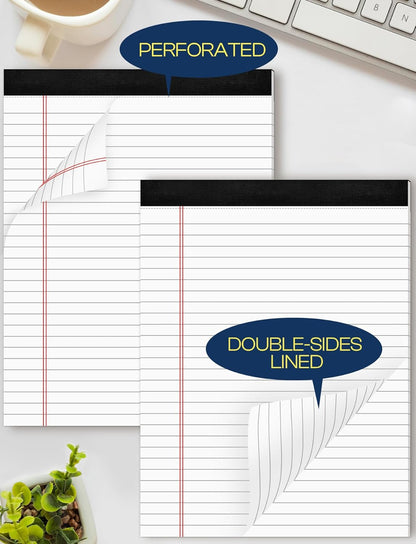 Legal Pads 8.5 x 11 White Note Pads 8.5 x 11 In 2 Pack Notepads 8.5 x 11 Writing Pads of Paper 8.5 x 11 Legal Notepads Wide Ruled White Lined Paper Pads 8.5 x 11 30 Sheets Per Legal Note Pads 8.5 x 11