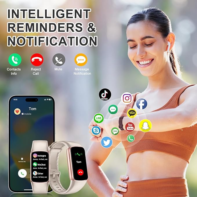 Fitness Tracker Step Counter with 24/7 Heart Rate Blood Oxygen Sleep Monitor, 1.47'' AMOLED Touch Color Screen Fitness Watch, Smart Watches for Women Men