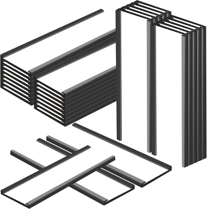 30 Pcs 6" x 2" Magnetic C Channel Label Holders with 60 Replacement White Paper and 30 Clear Plastic Films, Magnetic Cards Name Tags for Rack Shelf Warehouse Labels Accessories