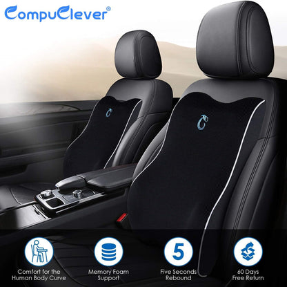 Lumbar Support Pillow for Office Chair & Car, Ergonomic Back Support Memory Foam Back Cushion with 3D Washable Cover, Relieves Back Pain for Driving, Gaming, Truck, Recliner