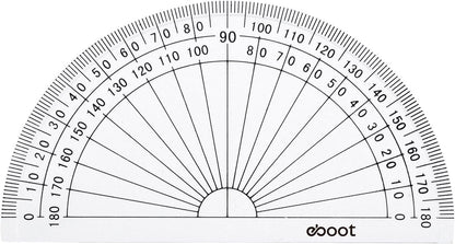 EBOOT 50 Pcs Math Protractors Plastic Protractor 180 Degrees, 4 Inches(Clear)