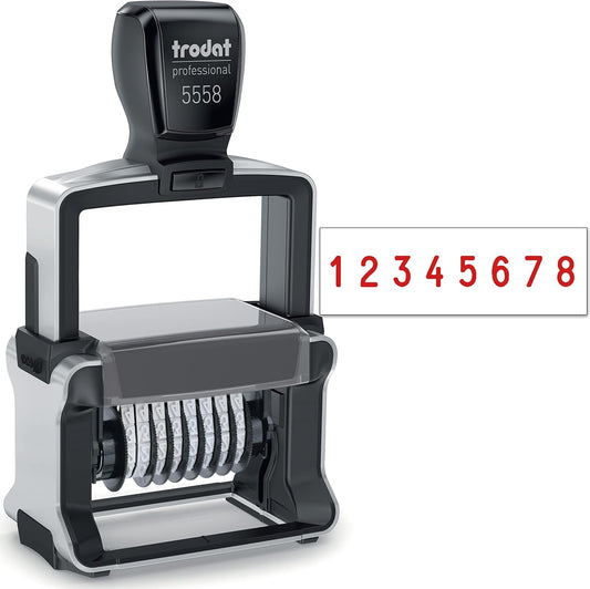 Rubber Stamp Creation Heavy Duty Numberer, 8 Digit Self-Inking Numbering Stamp 5mm Character Height