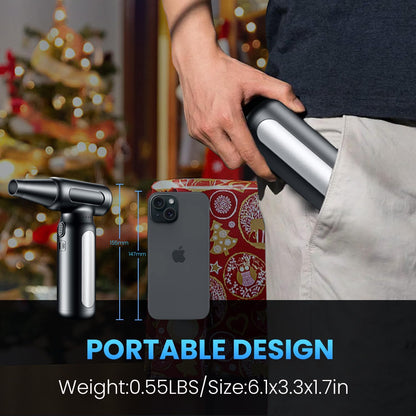 Electric Compressed Air Duster - 32,0000 RPM Rechargeable Cordless Air Blower for PC, Computer Keyboard Cleaning Kit - Mini Battery Powered Air Duster for Electronics, Car, Home - Replaces Air Cans