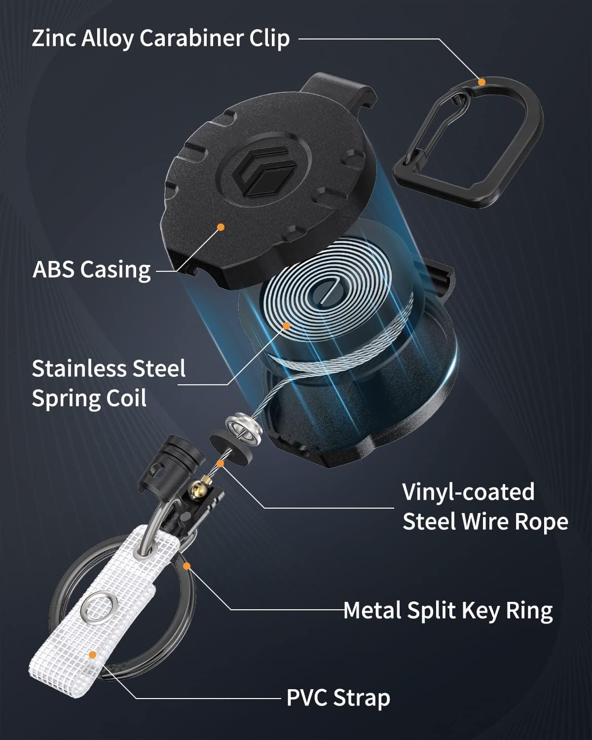 Uniclife 2 Pack Sliding Badge Holder Vertical Plastic Case with Retractable Keychain Badge Reel for up to 8 oz Hard Card Protector for ID Credit Cards Proximity Key Cards Driver’s Licenses and Passes