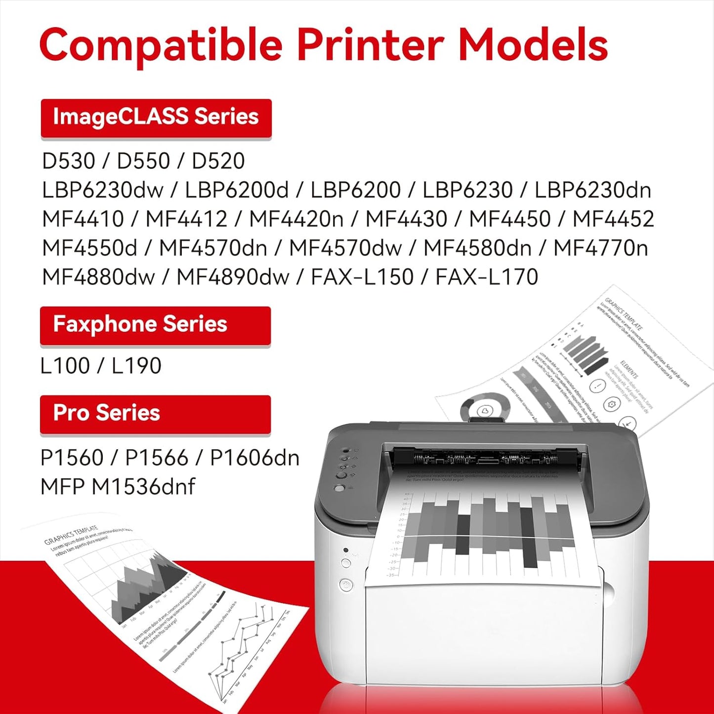MYTONER 126 128 Black Toner Cartridge Compatible Replacement for Canon 128 126 CRG-126 CRG-128 for imageCLASS D530 D550 MF4770N MF4880DW MF4890DW LBP6230DW MF4570DN Faxphone L100 L190 Printer (2 Pack)