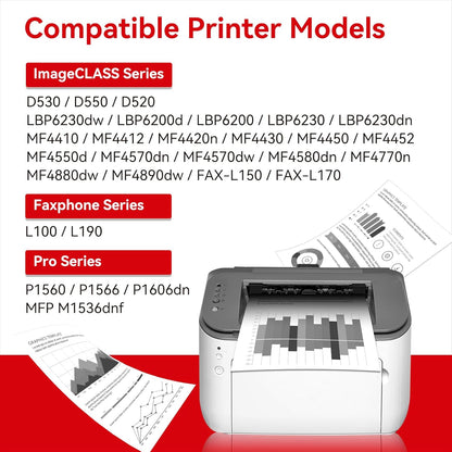 MYTONER 126 128 Black Toner Cartridge Compatible Replacement for Canon 128 126 CRG-126 CRG-128 for imageCLASS D530 D550 MF4770N MF4880DW MF4890DW LBP6230DW MF4570DN Faxphone L100 L190 Printer (2 Pack)