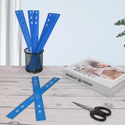 200 Pack 12-Inch Plastic Rulers Bulk, Blue Plastic Ruler, Ruler with Dual-Scale Measurement, Easy to Store, for Educational, Home, or Office and, Practical Use by KUKLIPJIM